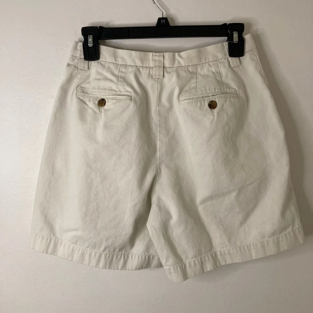 Vtg 90s Jones New York Sport Cream 100% Cotton Pleated Chino Shorts 4 High Rise